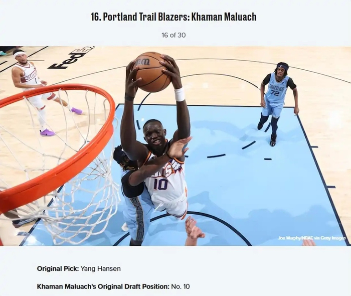 杨瀚森新秀赛季数据未达预期，开拓者或选马鲁